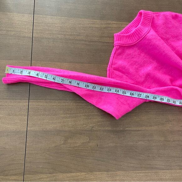 Athleta | Women’s Transit Crew Sweater Merino Wool Pullover Neon Hot Pink Bright - Picture 8 of 10